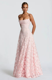 Luxury floral jacquard maxi dress - Amélie