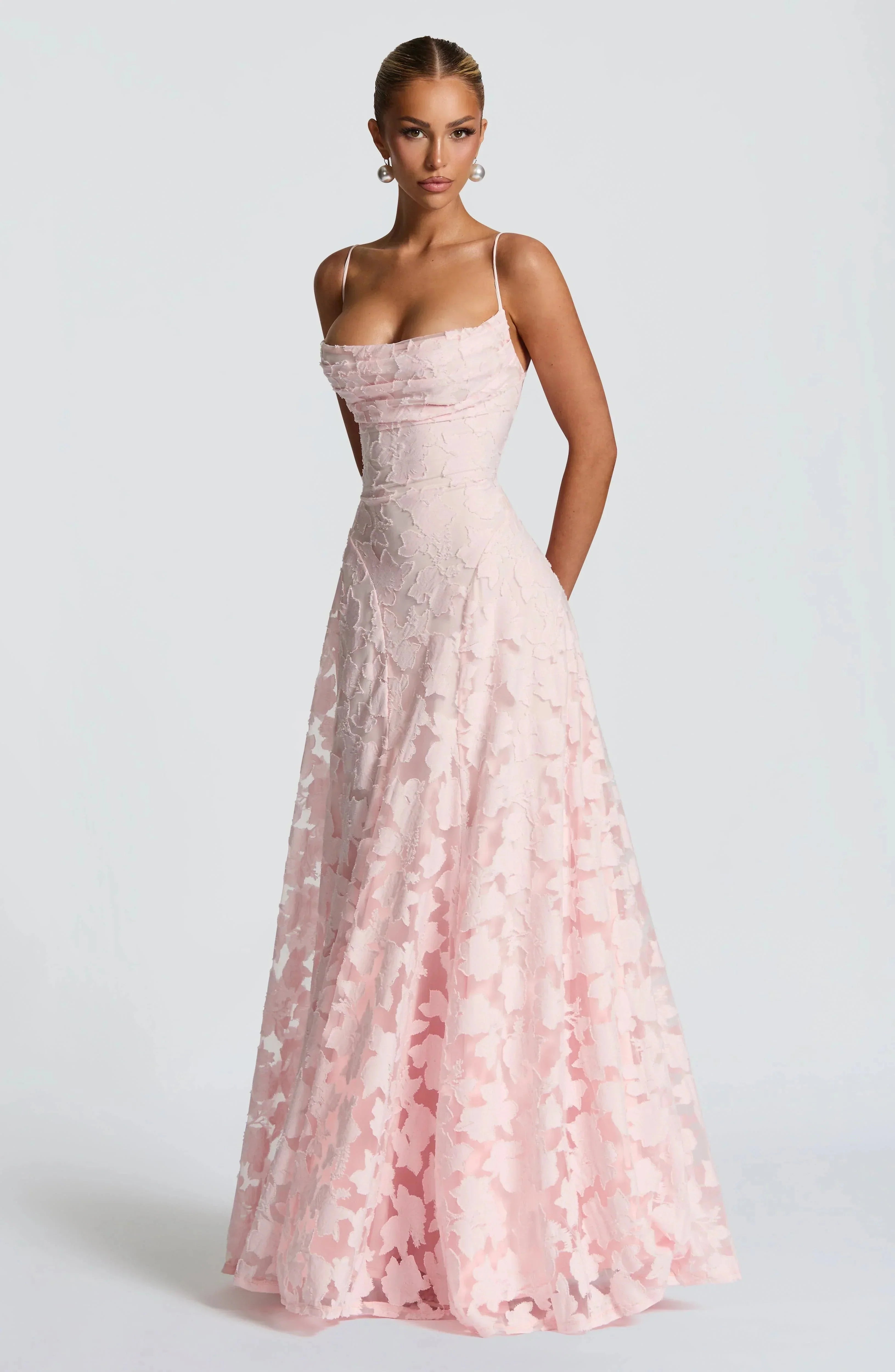 Luxury floral jacquard maxi dress - Amélie