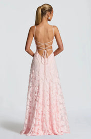 Luxury floral jacquard maxi dress - Amélie