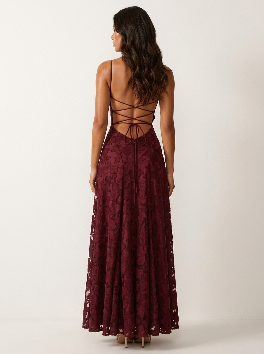 Luxury floral jacquard maxi dress - Amélie