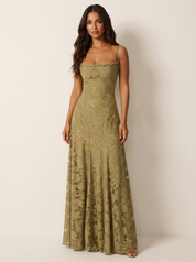 Luxury floral jacquard maxi dress - Amélie