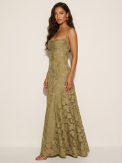 Luxury floral jacquard maxi dress - Amélie