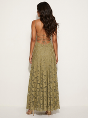 Luxury floral jacquard maxi dress - Amélie