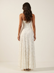 Luxury floral jacquard maxi dress - Amélie