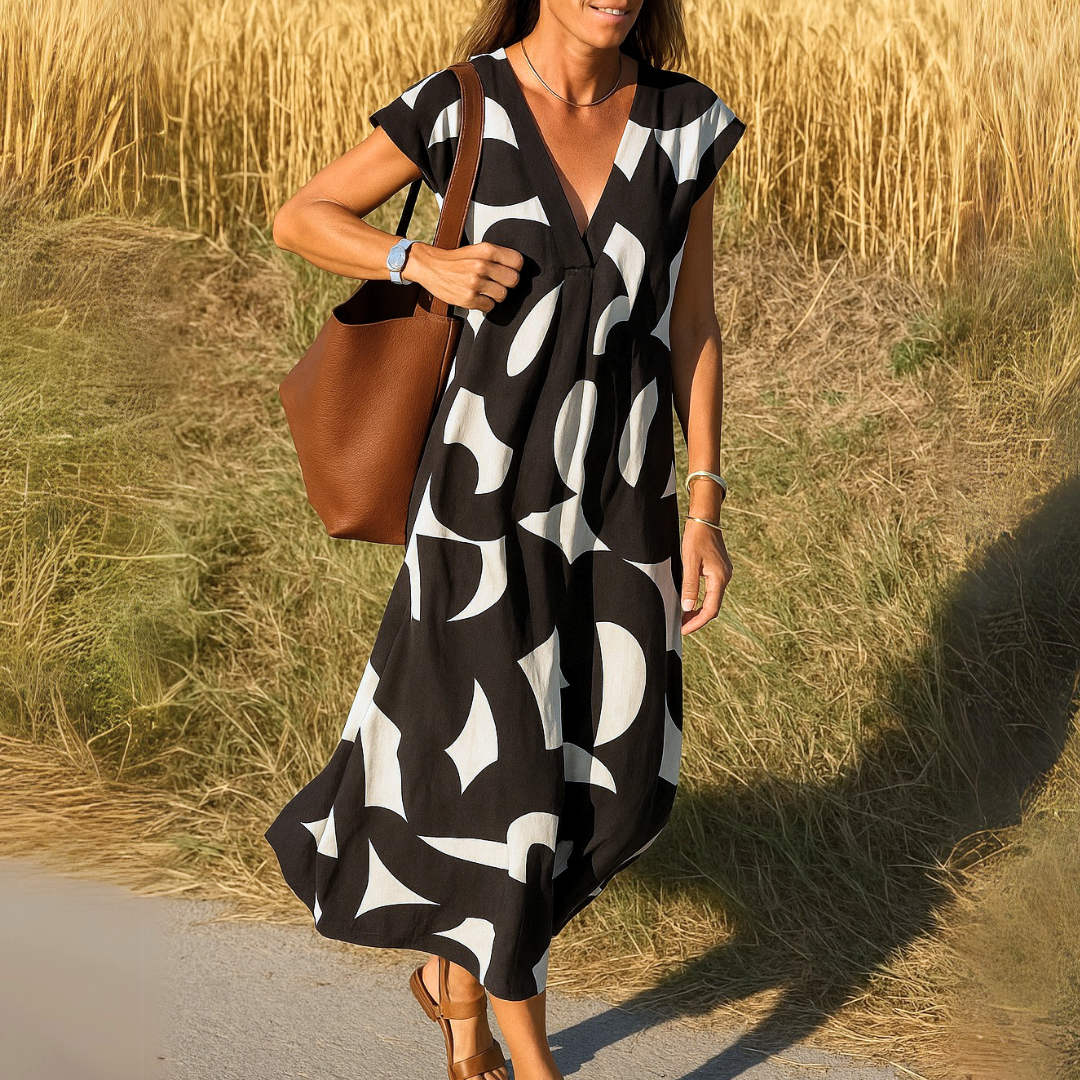 Maxi dress with abstract print - Isla