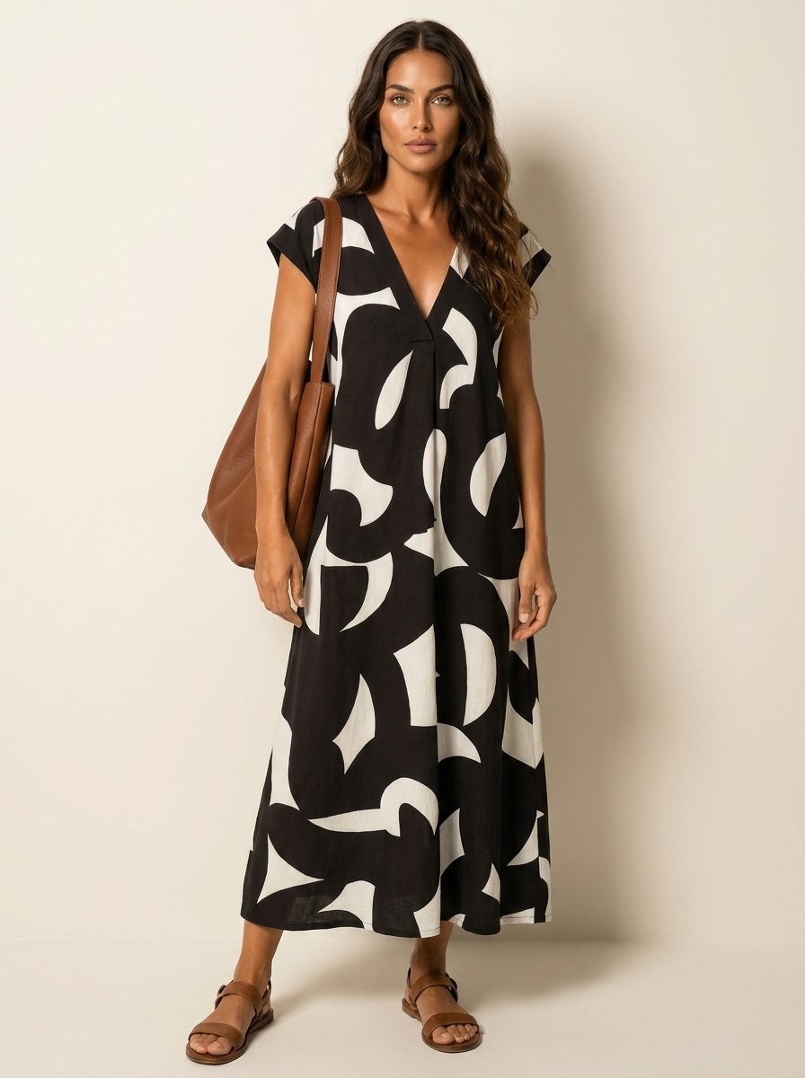 Maxi dress with abstract print - Isla