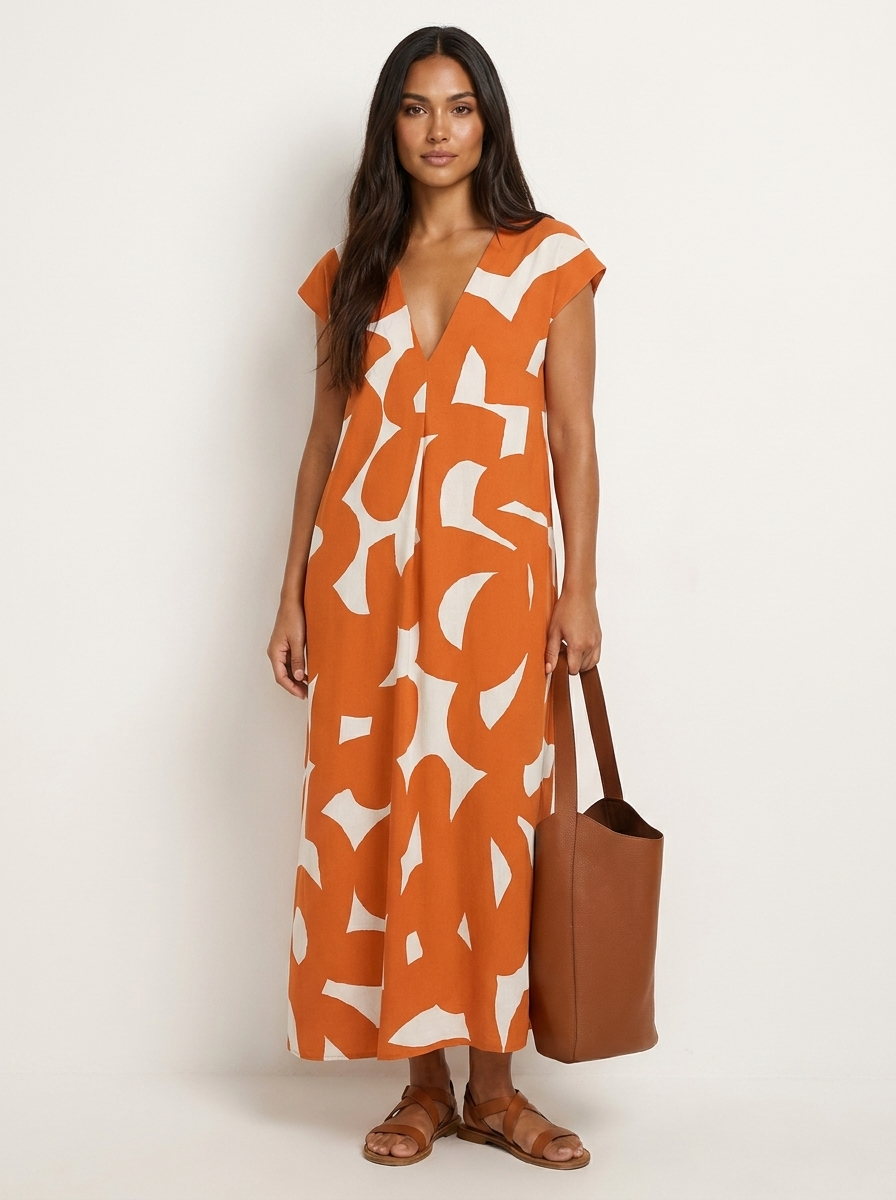 Maxi dress with abstract print - Isla