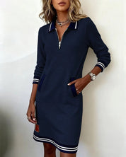 Sporty polo dress with zipper - Sophie