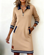 Sporty polo dress with zipper - Sophie