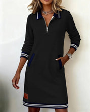 Sporty polo dress with zipper - Sophie