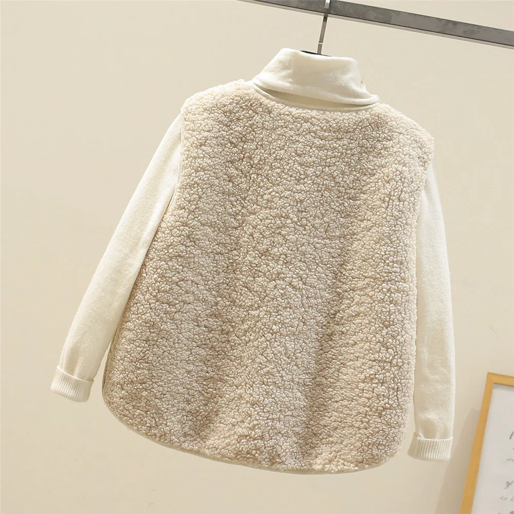 Dames Teddy Gilet – Mouwloos met Knopen en Voorzakken