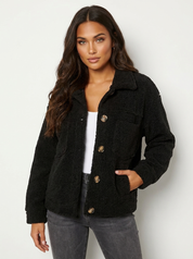 Dames Teddy Jacket met Knopen - Elara