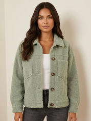 Dames Teddy Jacket met Knopen - Elara