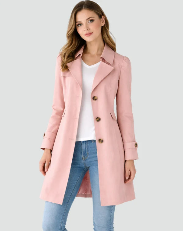 Dames Trenchcoat – Getailleerd Model met Knoopsluiting