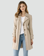 Dames Trenchcoat – Getailleerd Model met Knoopsluiting