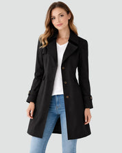 Dames Trenchcoat – Getailleerd Model met Knoopsluiting