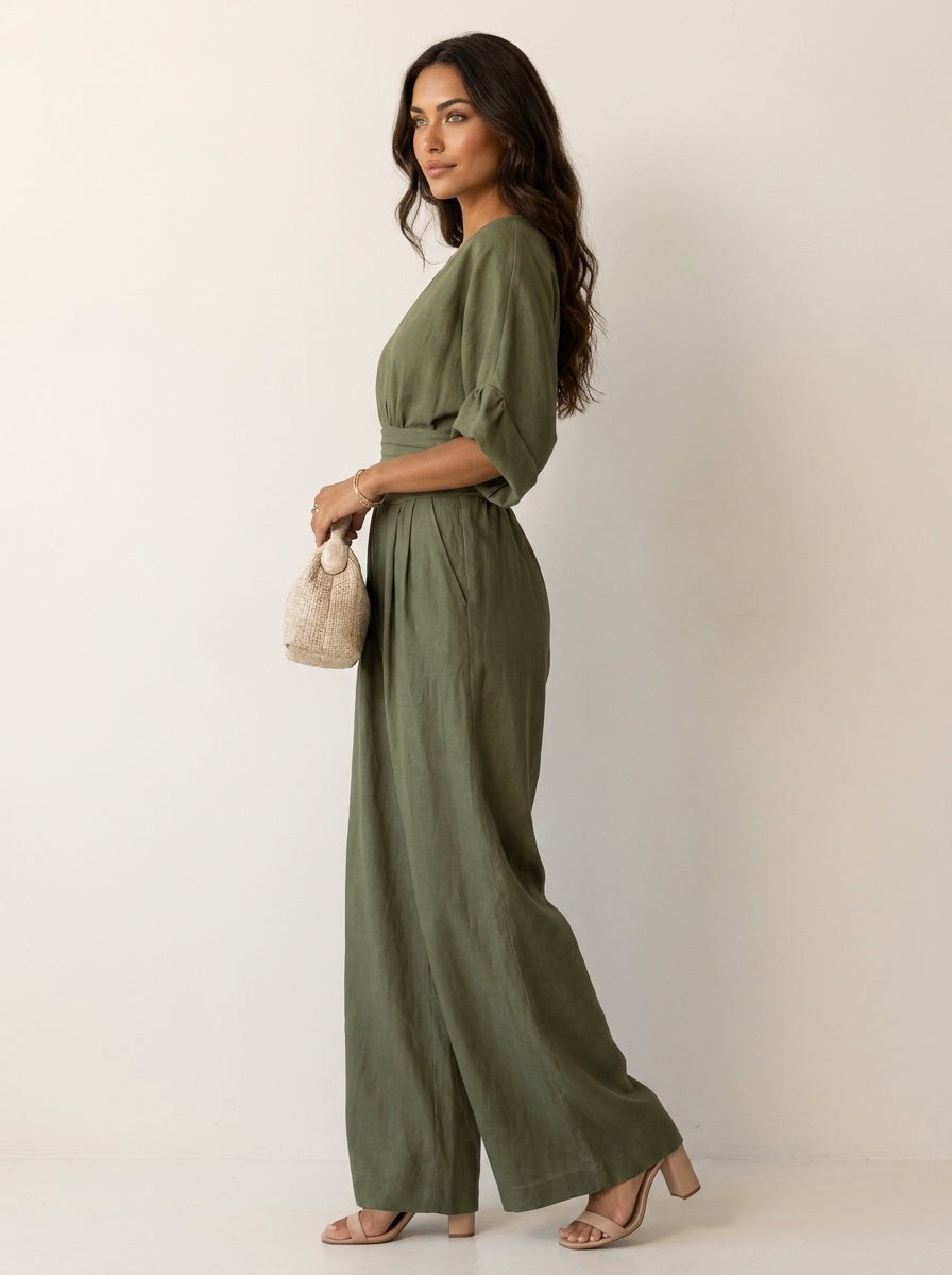 Elegant wide-leg jumpsuit - Isabella