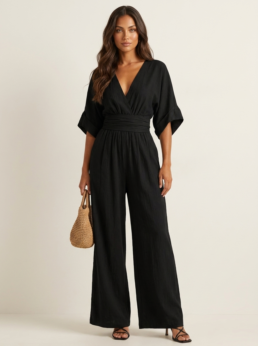 Elegant wide-leg jumpsuit - Valentina