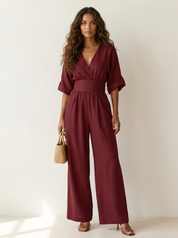 Elegant wide-leg jumpsuit - Valentina