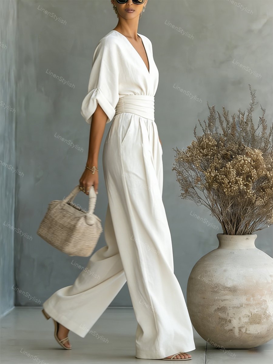 Elegant wide-leg jumpsuit - Valentina