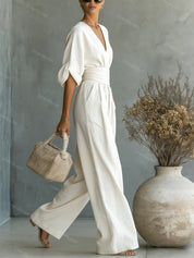 Elegant wide-leg jumpsuit - Valentina