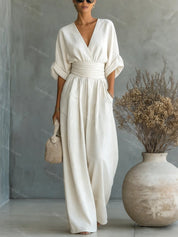 Elegant wide-leg jumpsuit - Valentina