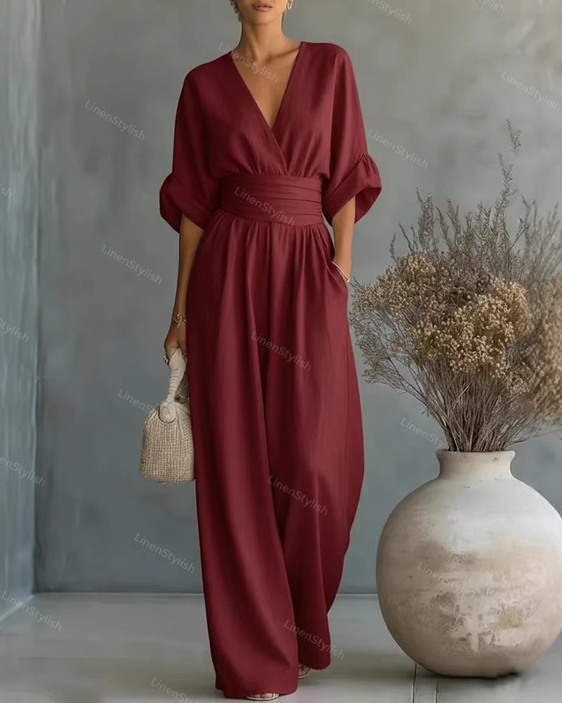 Elegant wide-leg jumpsuit - Valentina
