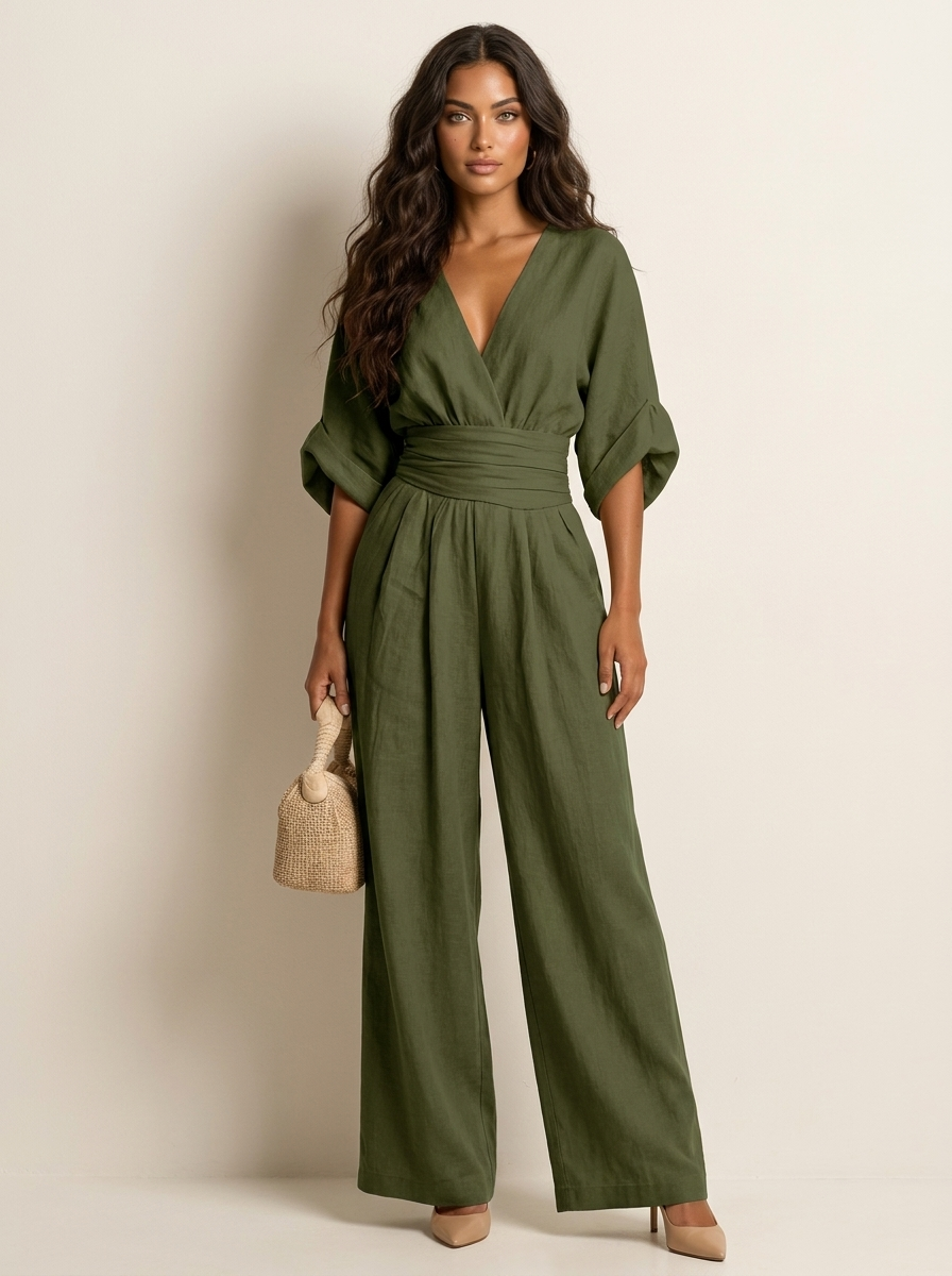 Elegant wide-leg jumpsuit - Valentina