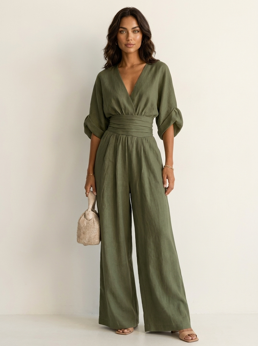 Elegant wide-leg jumpsuit - Isabella