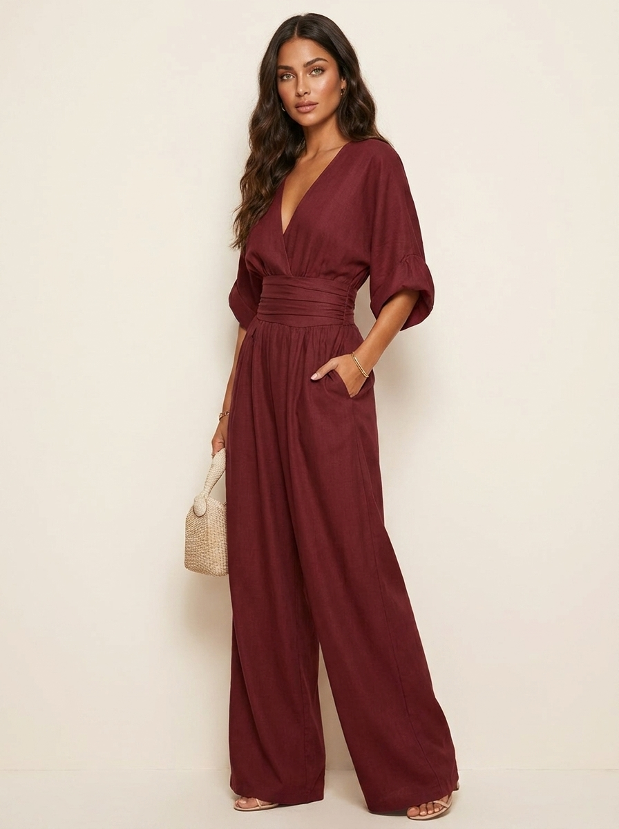 Elegant wide-leg jumpsuit - Isabella