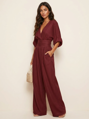 Elegant wide-leg jumpsuit - Isabella