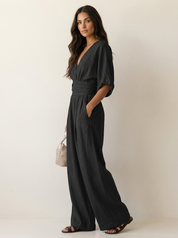 Elegant wide-leg jumpsuit - Isabella
