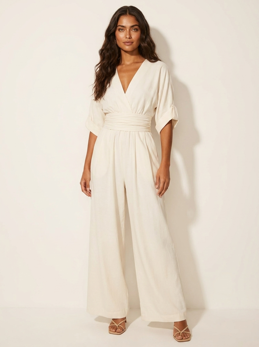 Elegant wide-leg jumpsuit - Isabella