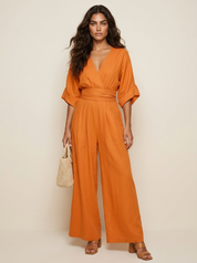 Elegant wide-leg jumpsuit - Isabella