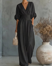 Elegant wide-leg jumpsuit - Isabella