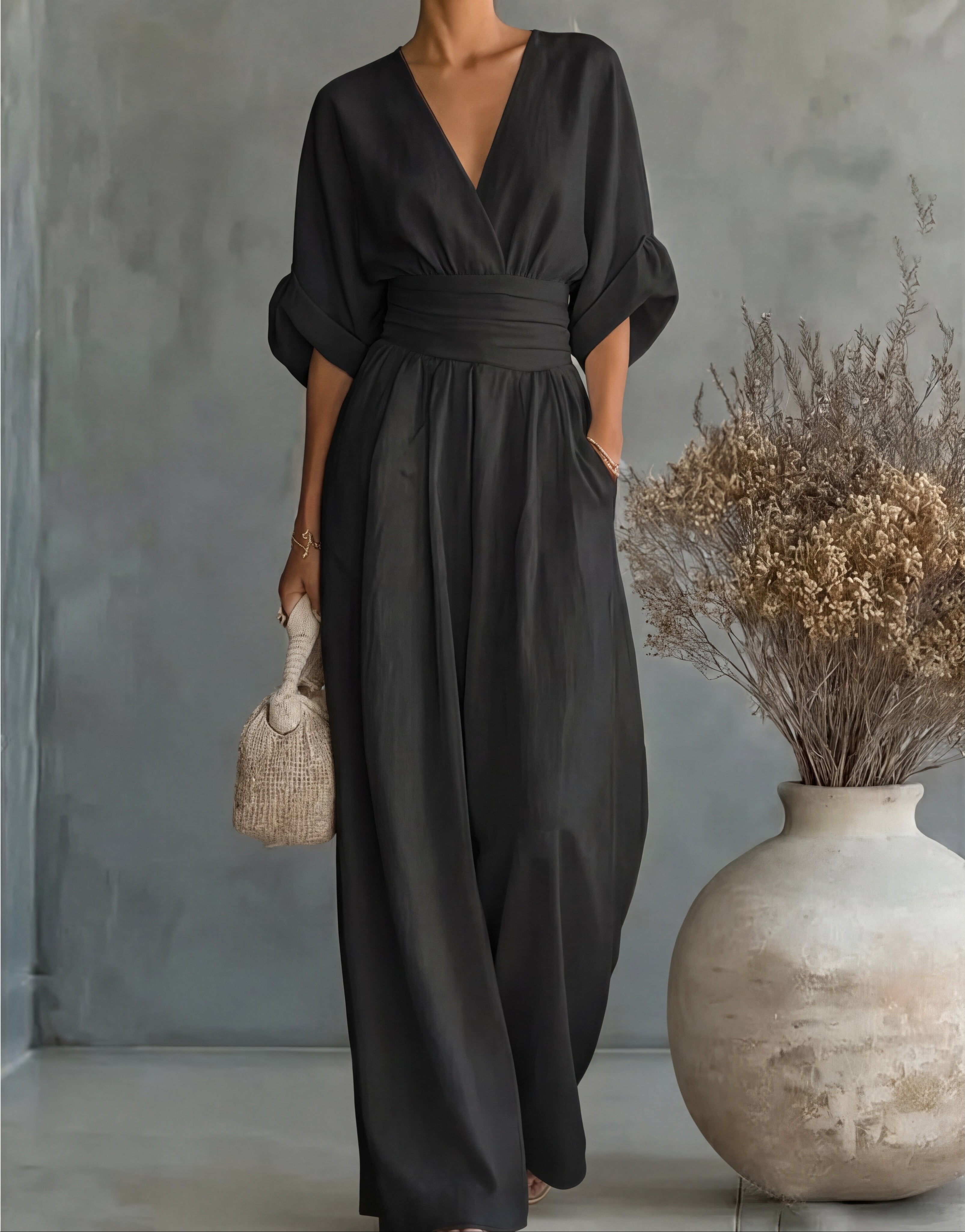 Elegant wide-leg jumpsuit - Isabella