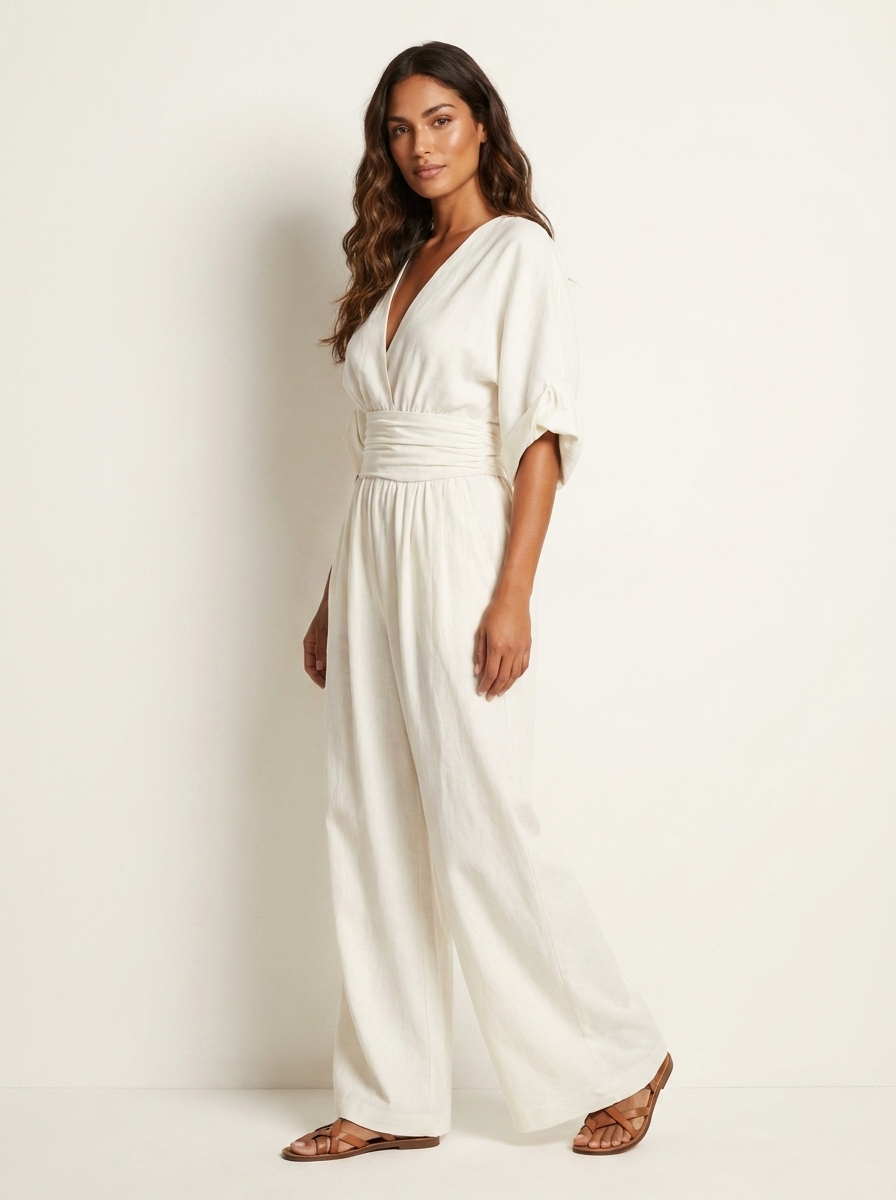 Elegant wide-leg jumpsuit - Isabella