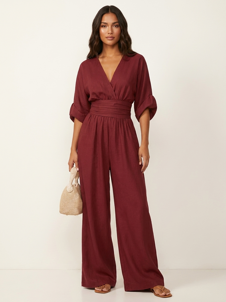 Elegant wide-leg jumpsuit - Isabella
