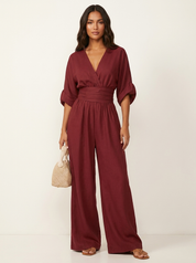 Elegant wide-leg jumpsuit - Isabella