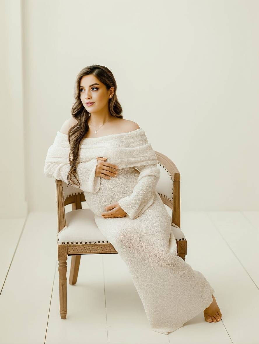 Romantic maternity maxi dress - Isabelle