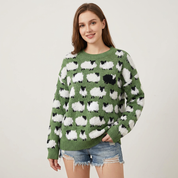 Dames gebreide trui met speels patroon