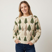 Dames gebreide trui met speels patroon