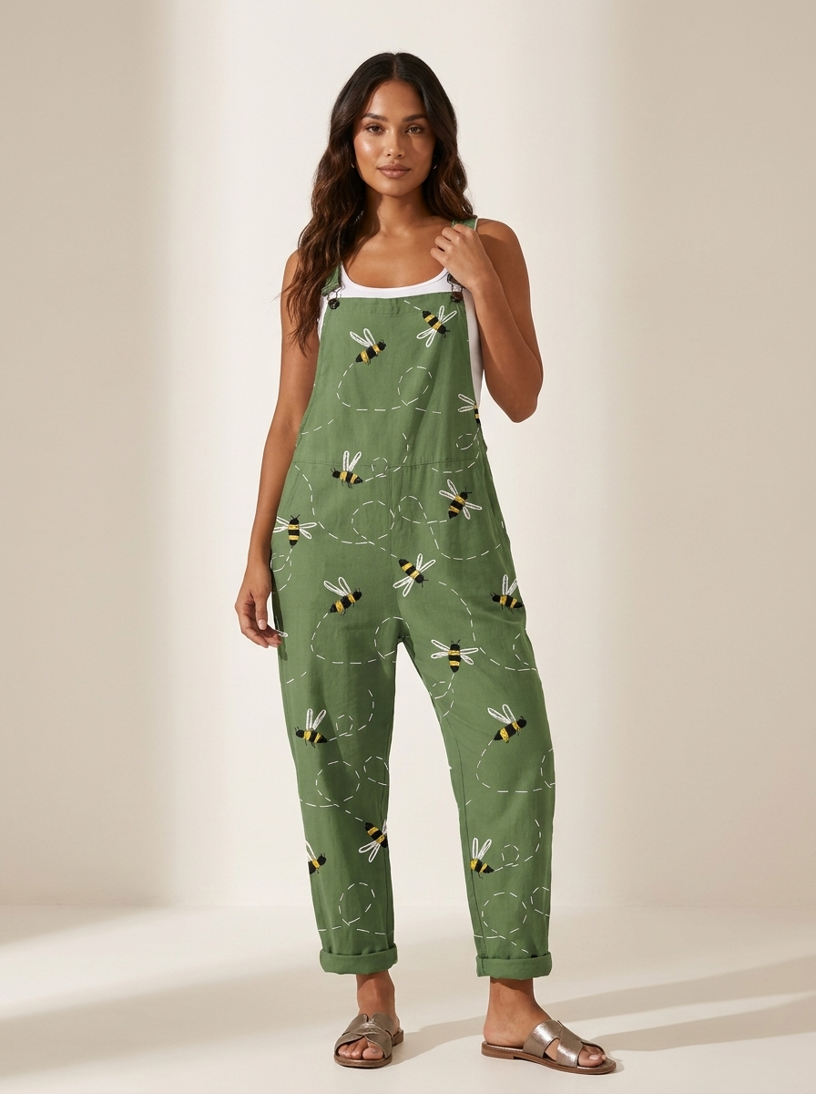Dames tuinbroek jumpsuit met print - Mila