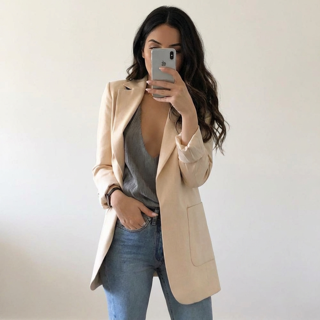 Dames blazer met gestructureerde pasvorm