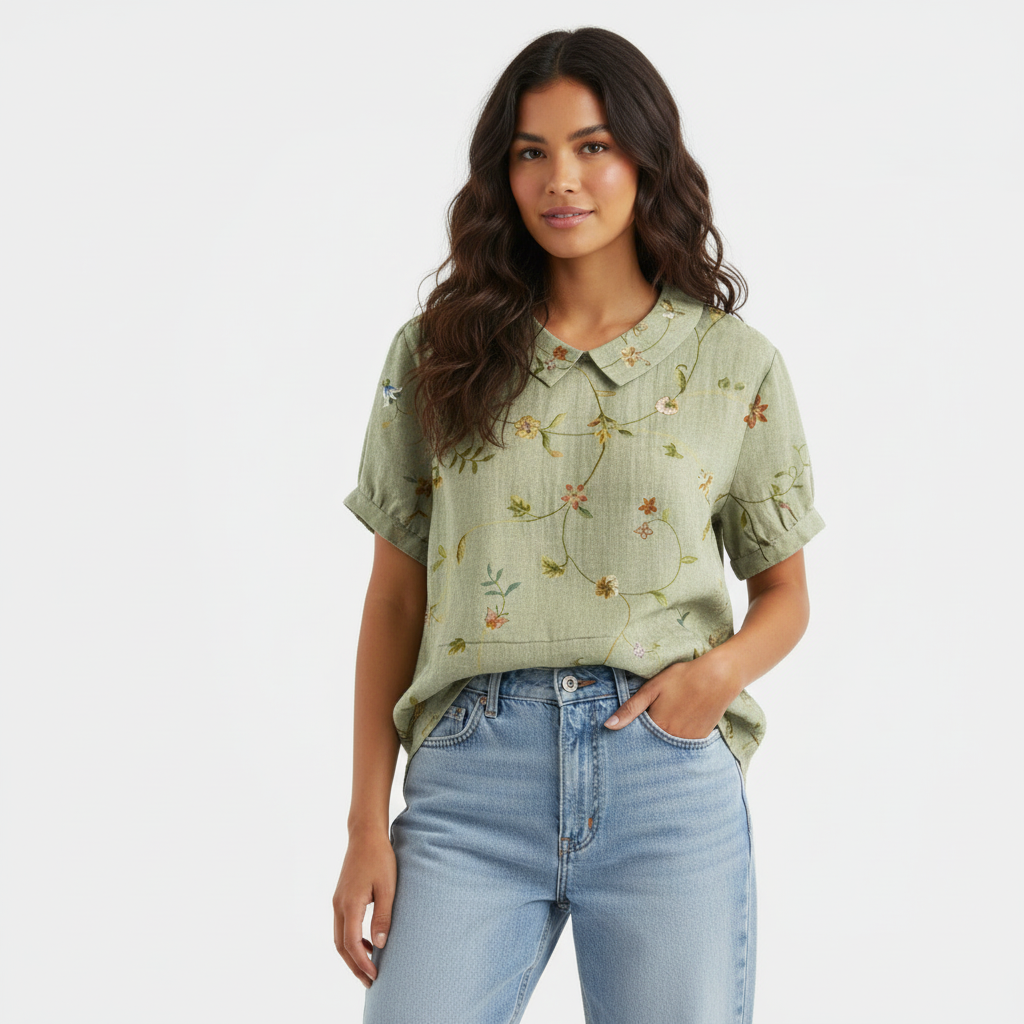 Dames blouse met print – Delphine