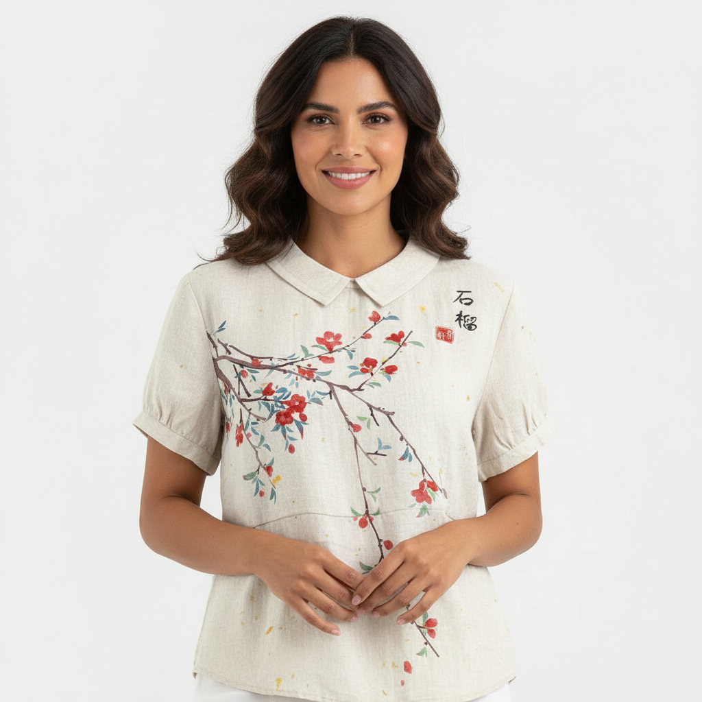 Dames blouse met print – Delphine