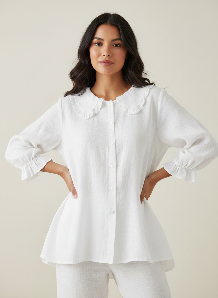 Dames blouse met volantkraag – Rosalie