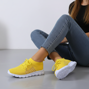 Dames comfort sneakers met ademend mesh