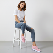 Dames comfort sneakers met ademend mesh