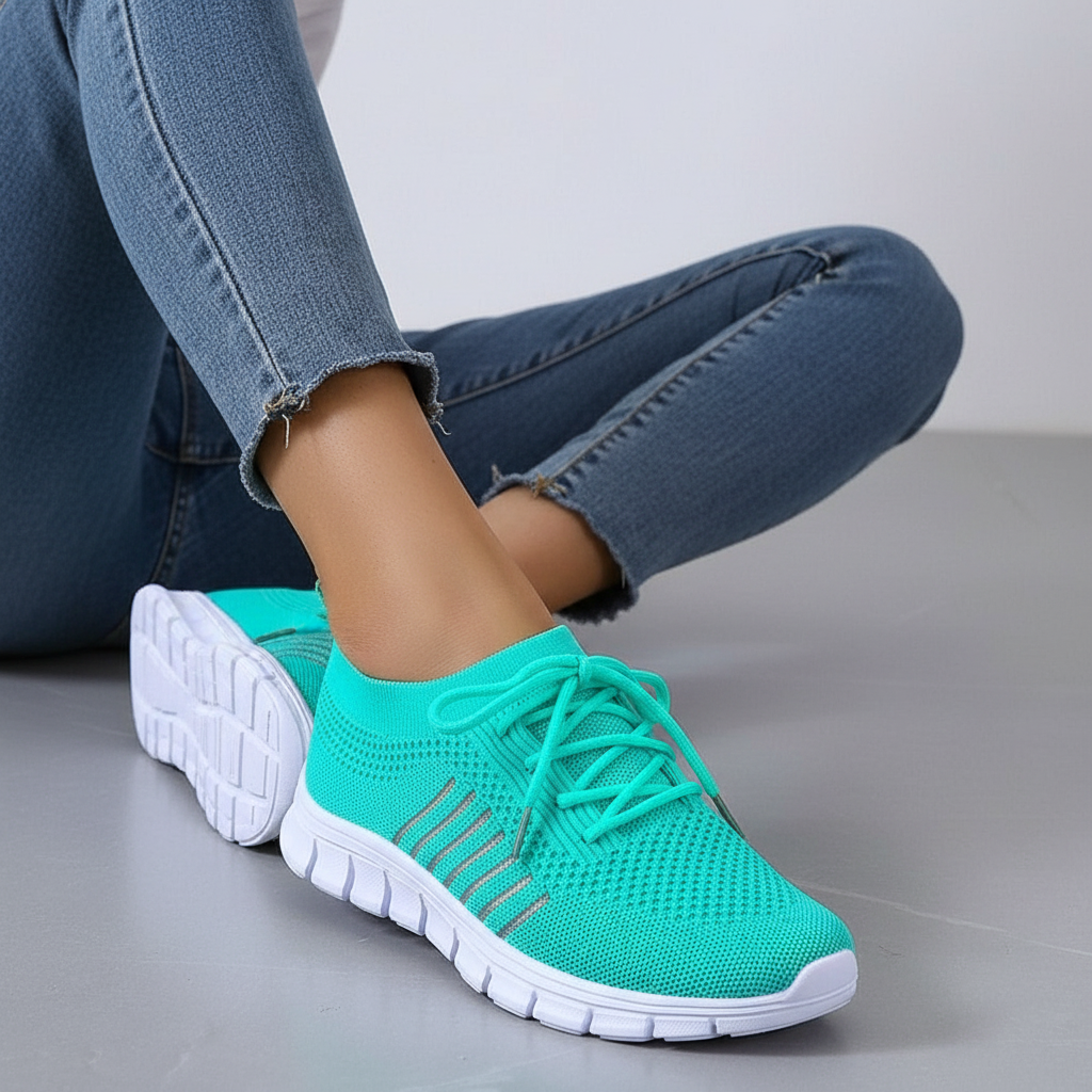 Dames comfort sneakers met ademend mesh